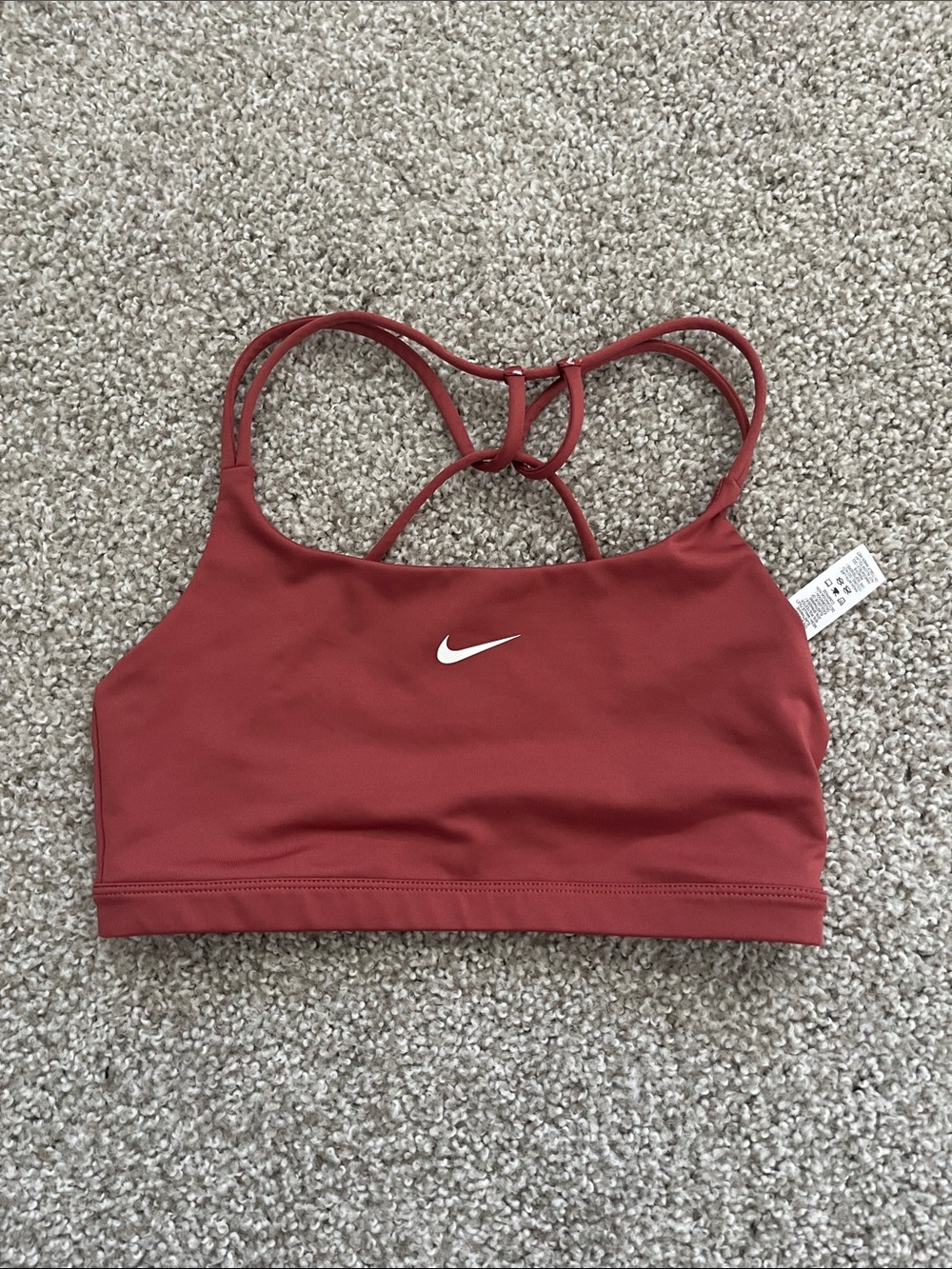 Nike Canyon Rust Dri Fit Indy Strappy Sports Bra Size Medium